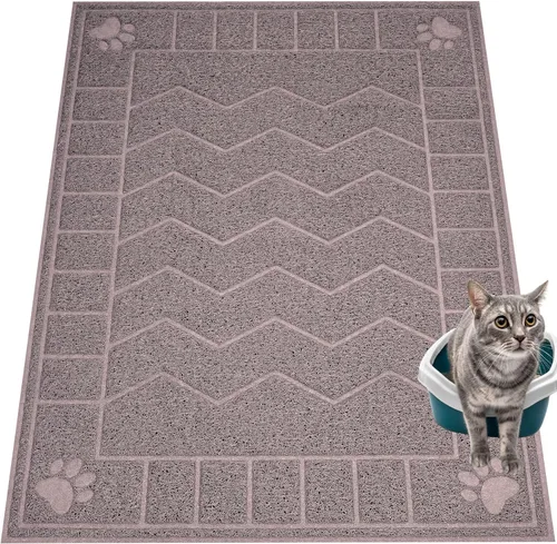 Miniatura 13 de Alfombrilla de Arena para Gatos, Alfombrilla Atrapa Arena Suave para las Patitas del Gatito, Alfombrilla para Caja de Arena de Gatitos de 47" x 35