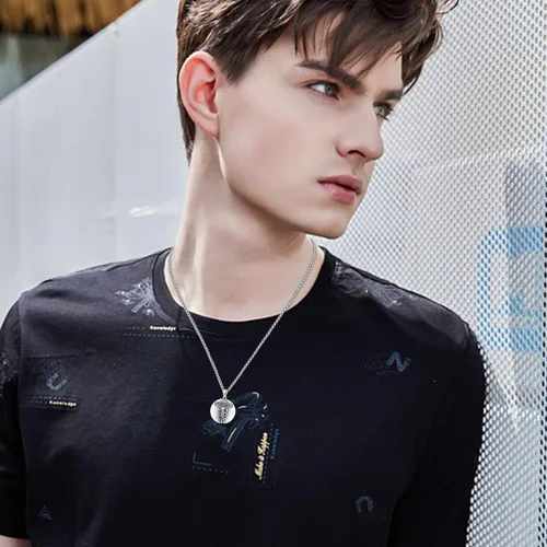 Miniatura 226 de Collar con colgante de plata de ley 925 con medalla de San Patrón, joyería religiosa para hombres y mujeres, con cadena de acero inoxidable 316L