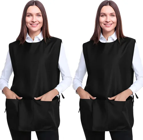 Miniatura 8 de BOHARERS Delantal Smock Cobbler para Mujeres y Hombres - con Lazos Laterales y 3 Bolsillos para Chef de Cocina, Limpieza, Estilista