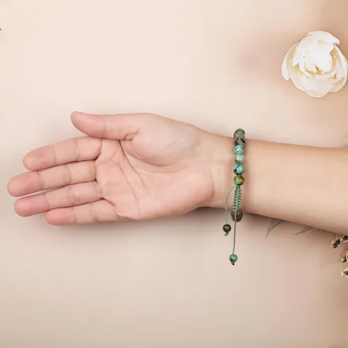 Miniatura 144 de AD Beads Pulseras de piedras preciosas unisex de 0.315 pulgadas (0.315 in), macramé curativo ajustable de 7 a 9 pulgadas Usa esta pulsera