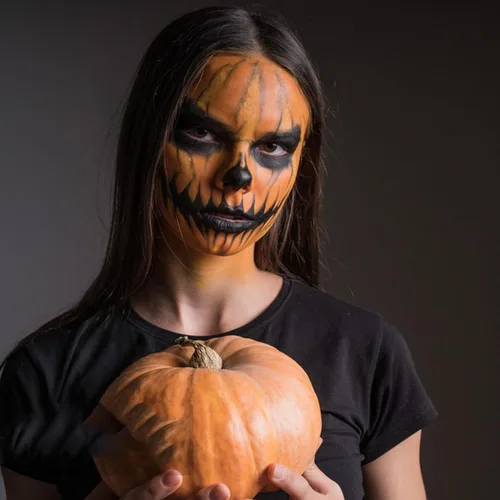 Miniatura 6 de Ojo naranja negro Deportes, palo de pintura de cuerpo de cara naranja, resistente al sudor, impermeable, pintura facial, maquillaje para Halloween
