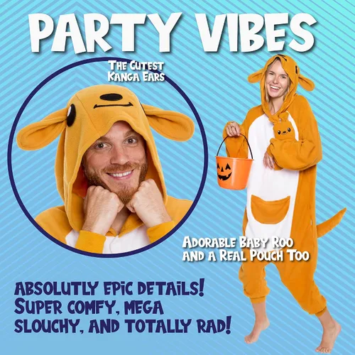 Miniatura 8 de Funziez! - Disfraz de Halloween para adultos, disfraz de animales y criaturas marinas, mameluco afelpado para cosplay, para mujeres y hombres
