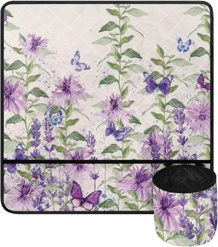 Miniatura 10 de Tapete para máquina de coser de teñido anudado con bolsillos, impermeable, organizador para máquina de coser para reducir el ruido, tapete protector