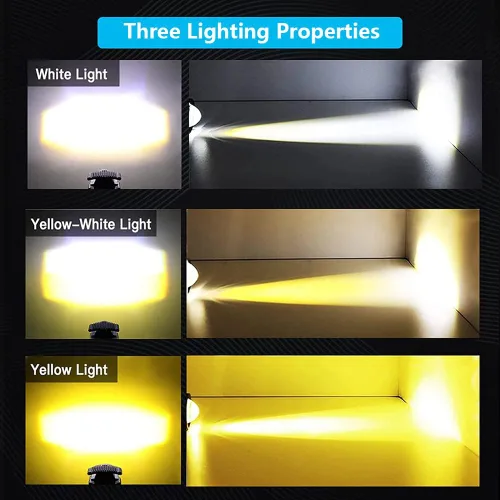 Miniatura 7 de 2 luces de conducción de motocicleta, 12000 lm, tricolor, mini luces LED, luces antiniebla, 60 W, 6000 K, proyector auxiliar blanco ámbar súper