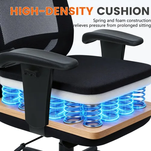 Miniatura 7 de Silla de oficina grande y alta, asiento ancho de 400 libras, silla de computadora con soporte lumbar, brazos ajustables, silla giratoria de malla