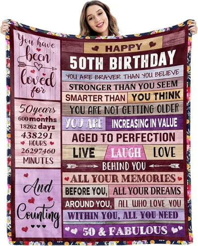 Miniatura 8 de qixnzagr Regalos para mujeres, regalo de cumpleaños número 50 para hombres, decoraciones de cumpleaños 50, regalo divertido para ella, él, marido