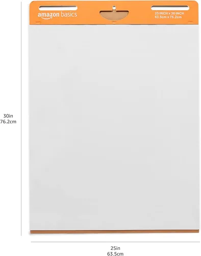 Miniatura 6 de Amazon Basics Almohadillas adhesivas de caballete para presentaciones, 25 x 30 pulgadas, color blanco, 2