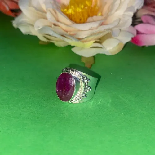 Miniatura 5 de Anillo de plata de ley 925 con piedras preciosas ovaladas auténticas, hecho a mano, hermoso regalo de Navidad para ella