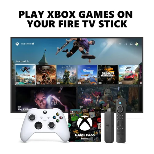 Miniatura 23 de Xbox Wireless Controller (2025) Carbon Black + Fire TV Stick 4K Game Pass Ultimate 1 Month - Gaming Bundle, Windows, Mobile & Smart TVs