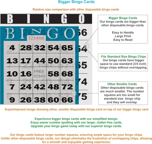Miniatura 3 de 200 tarjetas de bingo, grandes 4.5 x 4.5 pulgadas, hojas de bingo de papel, desechables o reutilizables para Daubers o fichas