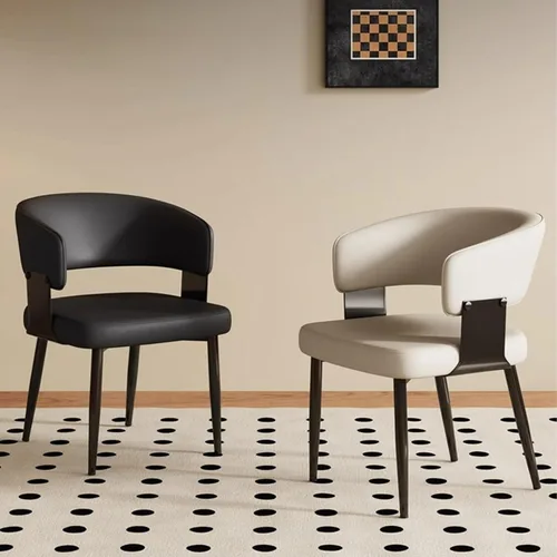 Miniatura 7 de Kitchen Chairs Set of 4, with Carbon Steel Legs and Pu Leather Cushion, Modern Dining Chairs Home, Kitchen, Office, Meetings(White,1pcs)