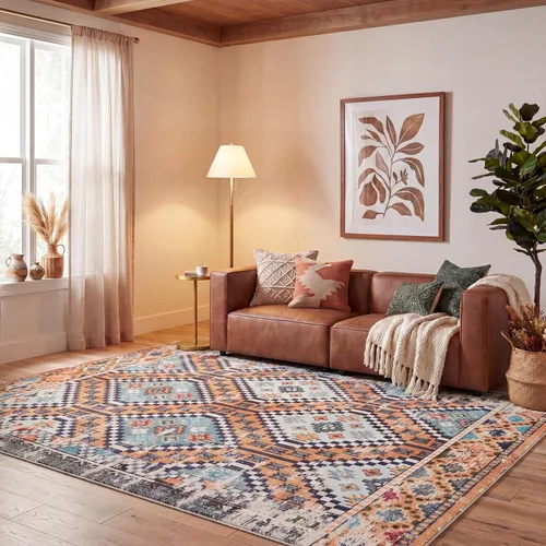 Miniatura 21 de SAFAVIEH Madison Collection - Alfombra de pasillo de 2 pies 2 pulgadas x 6 pies, color verde y beige, diseño bohemio de diamante, no desprende