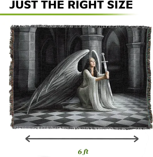 Miniatura 4 de Pure Country Weavers Anne Stokes Gothic Collection - Manta de ángel de la bendición – Tapiz de fantasía para regalo tejido de algodón – Fabricado