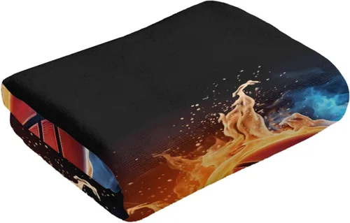 Miniatura 7 de Toallas suaves para los dedos, toalla de mano de fuego y agua para regalo durante todas las estaciones, 12 x 27.5 pulgadas