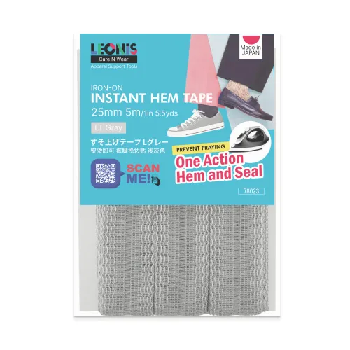 Miniatura 20 de LEONIS Cinta de dobladillo instantáneo termoadhesiva de 0.984 in x 16.4 ft (1 pulgada x 5.5 yardas), beige [ 78022 ]