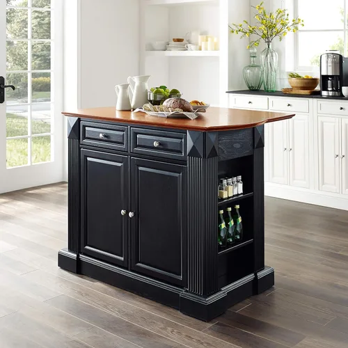 Miniatura 13 de Crosley Furniture Isla de cocina Drop Leaf/Barra de desayuno, negro