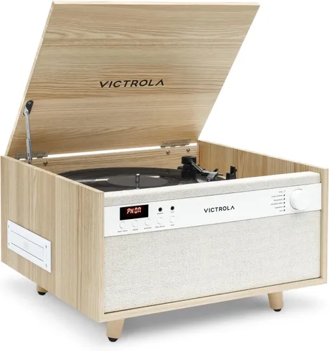 Miniatura 10 de Victrola Century 6-en-1 Reproductor de discos de vinilo y centro de música – Tocadiscos de 3 velocidades, reproductor de CD y cassette, VINYLSTREAM