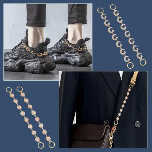 Miniatura 5 de PH PandaHall Cadenas decorativas, cadenas de zapatos punk con dijes colgantes, cadena de joyería