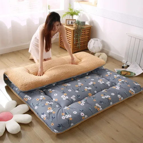 Miniatura 15 de Cubrecolchón de futón plegable japonés, colchón enrollable, colchón individual para dormir, para camping, 3.1 in de grosor, cama portátil de Negro