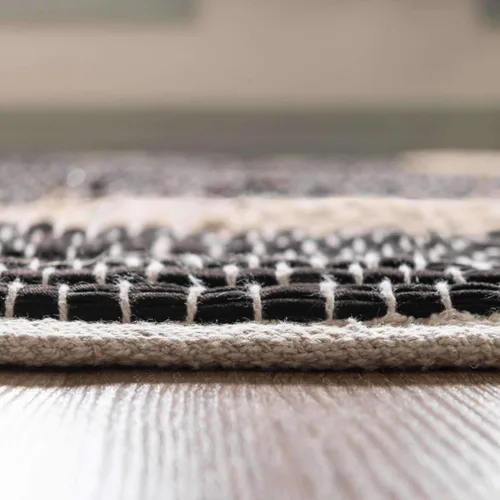 Miniatura 4 de Unique Loom Chindi Jute Collection - Alfombra rectangular (9 x 12 pies 2 pulgadas, color negro/azul marino)