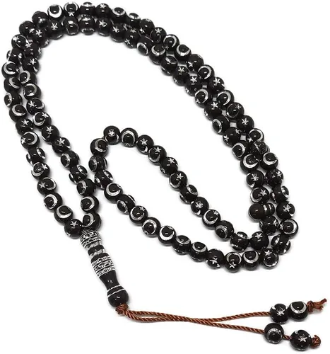 Miniatura 8 de Tasbih musulmán - Rosario de 99 cuentas AMN-238 con estrella lunar grabado en religioso islámico Eid Ramadán Verde