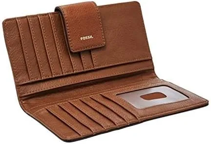 Miniatura 5 de Fossil Women's Logan Leather Wallet RFID Blocking Tab Clutch, Black (Model SL7830001)