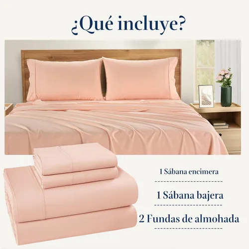 Miniatura 4 de Casa Platino Juego de sábanas refrescantes de 100 % algodón percal de 4 piezas, ligeras para verano, con bolsillo profundo de 15 pulgadas, sábana