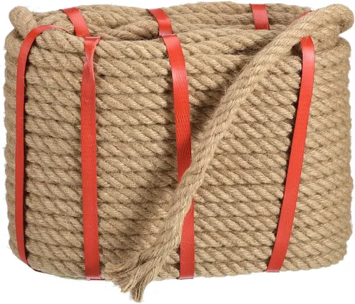 Miniatura 14 de uxcell Cuerda de yute natural, 1-1/2 pulgadas x 50 pies de grosor, cuerda de manila trenzada multiusos para tira y afloja, hamaca, escalada