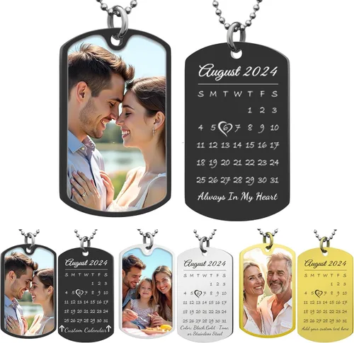 Miniatura 11 de Collar con Foto Personalizada Collar de Foto Personalizada para Hombres Mujeres Novio Aniversario Día de San Valentín Navidad Regalo para Esposo