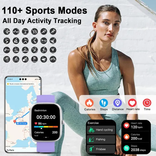 Miniatura 5 de uaue Reloj inteligente AI con ChatGPT, reloj inteligente de llamadas Bluetooth de 1.91 pulgadas para hombres y mujeres, más de 110 modos de fitness