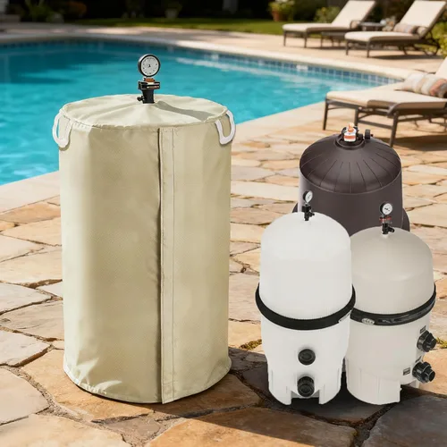 Miniatura 8 de Cubiertas para bomba de filtro de arena Sobana, cubiertas de filtro de arena de tela Oxford impermeable 600D, adecuadas para la mayoría de bombas