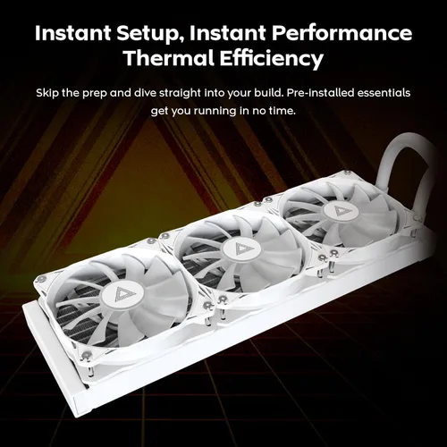 Miniatura 52 de MONTECH HyperFlow Digital 240 - Enfriador líquido de CPU, AIO de 9.449 in con bomba de 3100 RPM, 2 ventiladores E28 ARGB de 4.724 in, pantalla