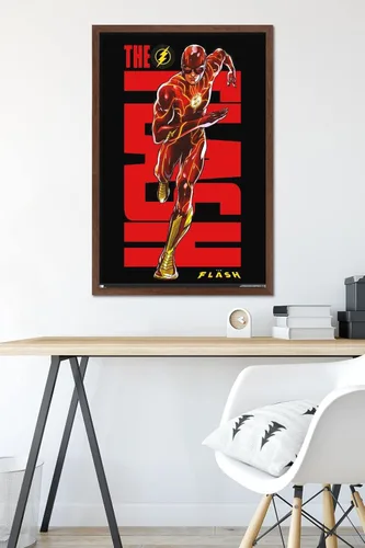 Miniatura 6 de Trends International DC Comics Movie The Flash - Póster de pared de Barry Allen Versión enmarcada de caoba
