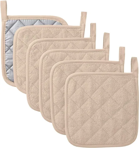 Juego de soportes para ollas de cocina resistentes al calor, juego de agarraderas de algodón puro, salvamanteles, posavasos grandes, almohadillas