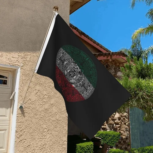 Miniatura 3 de Bandera de 3 x 5 pies, calendario azteca mexicano de doble cara, letrero grande para pared, dormitorio, sala de estar, decoración colgante de casa