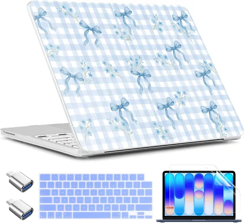 Miniatura 31 de TWOLSKOO Funda para MacBook Neo de 13 pulgadas 2026 A3404 A18 Pro Chip, carcasa rígida de plástico con adaptador tipo C, 2 fundas para cámara web