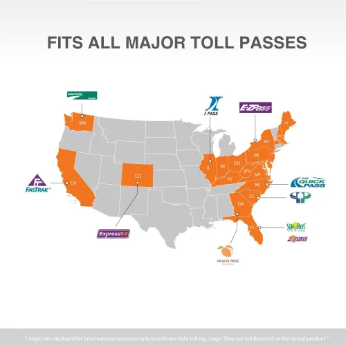 Miniatura 3 de AUTOBOXCLUB Soporte EZ Pass para la mayoría de los estados de Estados Unidos/soporte para parabrisas de peaje fácil de instalar y quitar, con 4