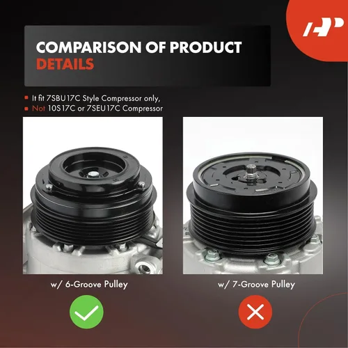 Miniatura 3 de A-Premium Compresor de aire acondicionado con embrague compatible con Mercedes-Benz Freightliner Sprinter 2500, Sprinter 3500, 2.1L 2014-2017