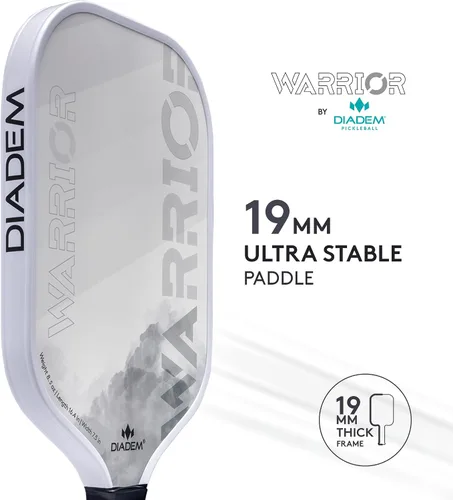 Miniatura 3 de Diadem Warrior pala de pickleball Cara de fibra de carbono, núcleo híbrido 3X de polímero de Nomex en forma de panal L-Core, superficie de pintura