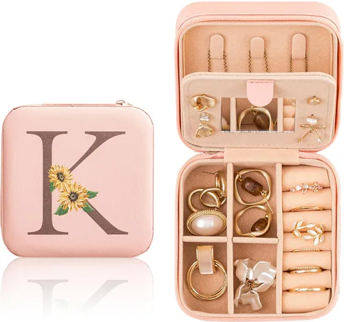 HBselect Joyero de viaje para joyería, organizador de joyas, pequeñas cajas de joyería para mujeres, anillos, collares, aretes, joyero, caja