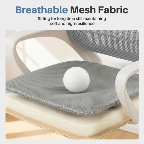 Miniatura 4 de DUMOS Silla de oficina para computadora en casa - Silla de escritorio ergonómica con respaldo medio y soporte lumbar y modo de balanceo, altura