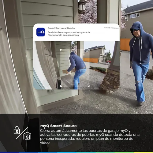 Miniatura 7 de Chamberlain myQ Video Doorbell Cámara 2K, batería/cableada, visión nocturna a color, vista en vivo con conversación bidireccional, detección