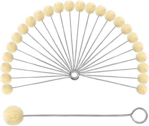 Miniatura 9 de BUTUZE Daubers - Cepillo de lana Daubers de lana con mango de metal, para tintes de cuero para proyectos de manualidades (50 unidades)