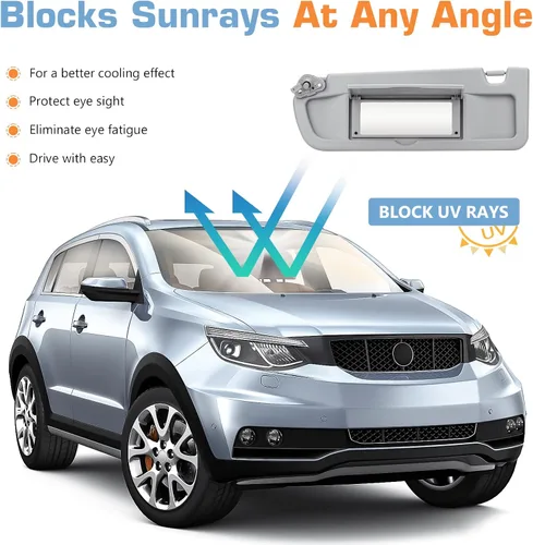 Miniatura 4 de Visera solar del lado del conductor izquierdo para Honda Civic 2006 2007 2008 2009 2010 2011 EX LX Sedan SI Coupé, repuesto 83280-SNA-A01ZA, gris