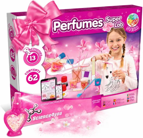Science4you Kit de fabricación de súper perfumes para niños de 8+ años - Haz tus propios perfumes para niñas + 13 manualidades DIY para niños,