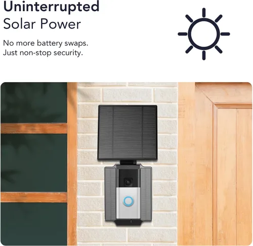 Miniatura 3 de Wasserstein Cargador solar universal compatible con timbre de batería Ring (versión 2024)/Pro/Plus/4/3/3 Plus/2ª generación (versión 2020) y timbre