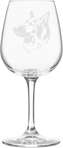 Miniatura 105 de Copa de vino de 12.75 onzas con diseño de perro grabado