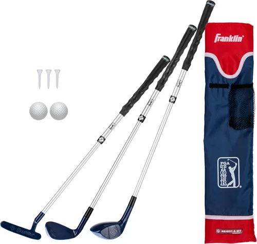 Miniatura 8 de Franklin Sports Juego de Golf para Niños - Juego de Palos de Golf de Plástico Ajustable para Jóvenes - Juego de Golf de Plástico para Niños con Rosa