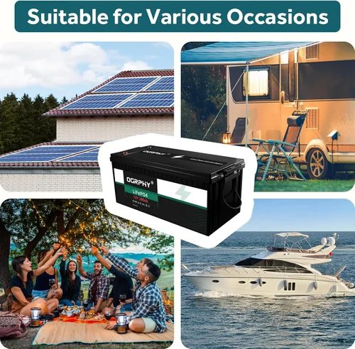 Miniatura 5 de OGRPHY - Batería LiFePO4 de 3584Wh 280Ah de litio con BMS de 200A, celda de batería de iones de litio de grado A de 2000-5000 ciclos profundos