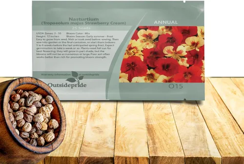 Outsidepride Semillas de capuchina en crema de fresa, 25 unidades, anuales, fáciles de cultivar y versátiles, semillas de flores para plantar flores